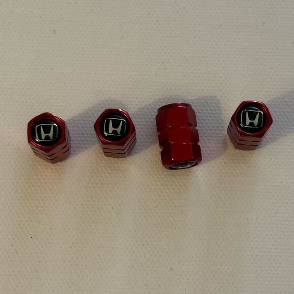 Honda Valve Stem Caps in Red Set of 4 NWT - Picture 1 of 4